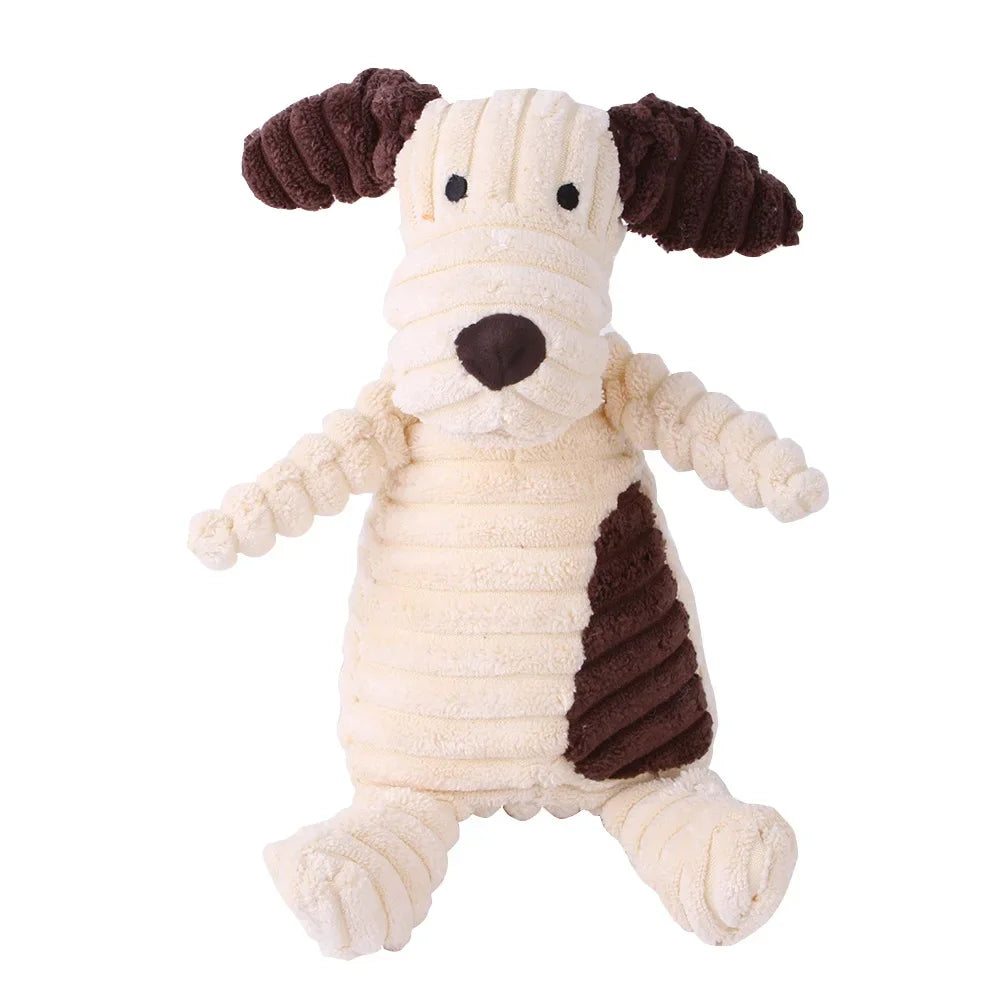 Plush Dog Toy Animals Shape Bite Resistant Squeaky Toys