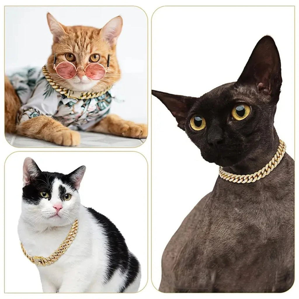 Collar Necklace Dog Full Diamond Cuban Chains