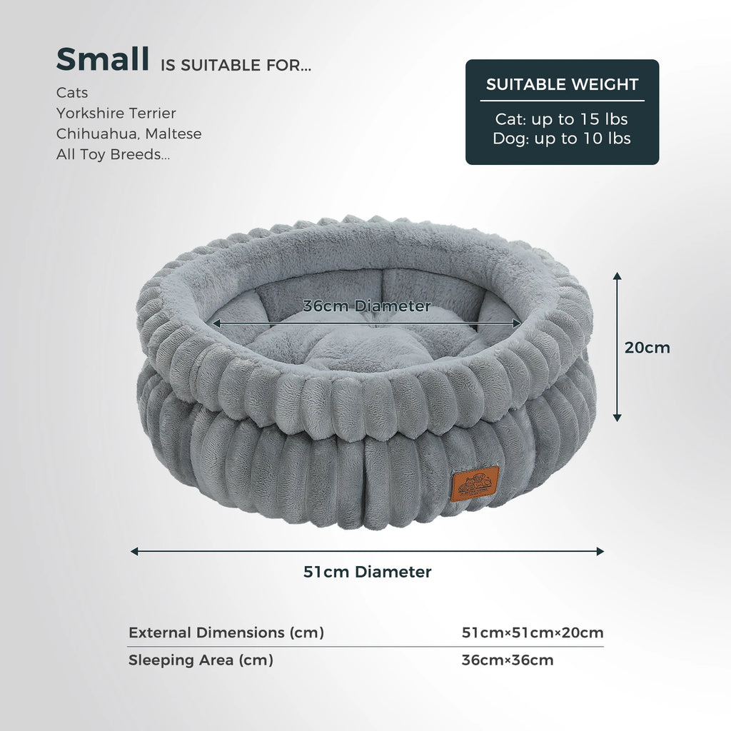 Dog Bed for Medium Dogs Cozy  Bed for Indoor  Washable Round Pet Bed