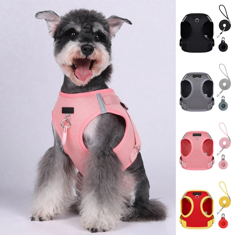 Pet Harness With Airtag Tracker And Leash Sets
