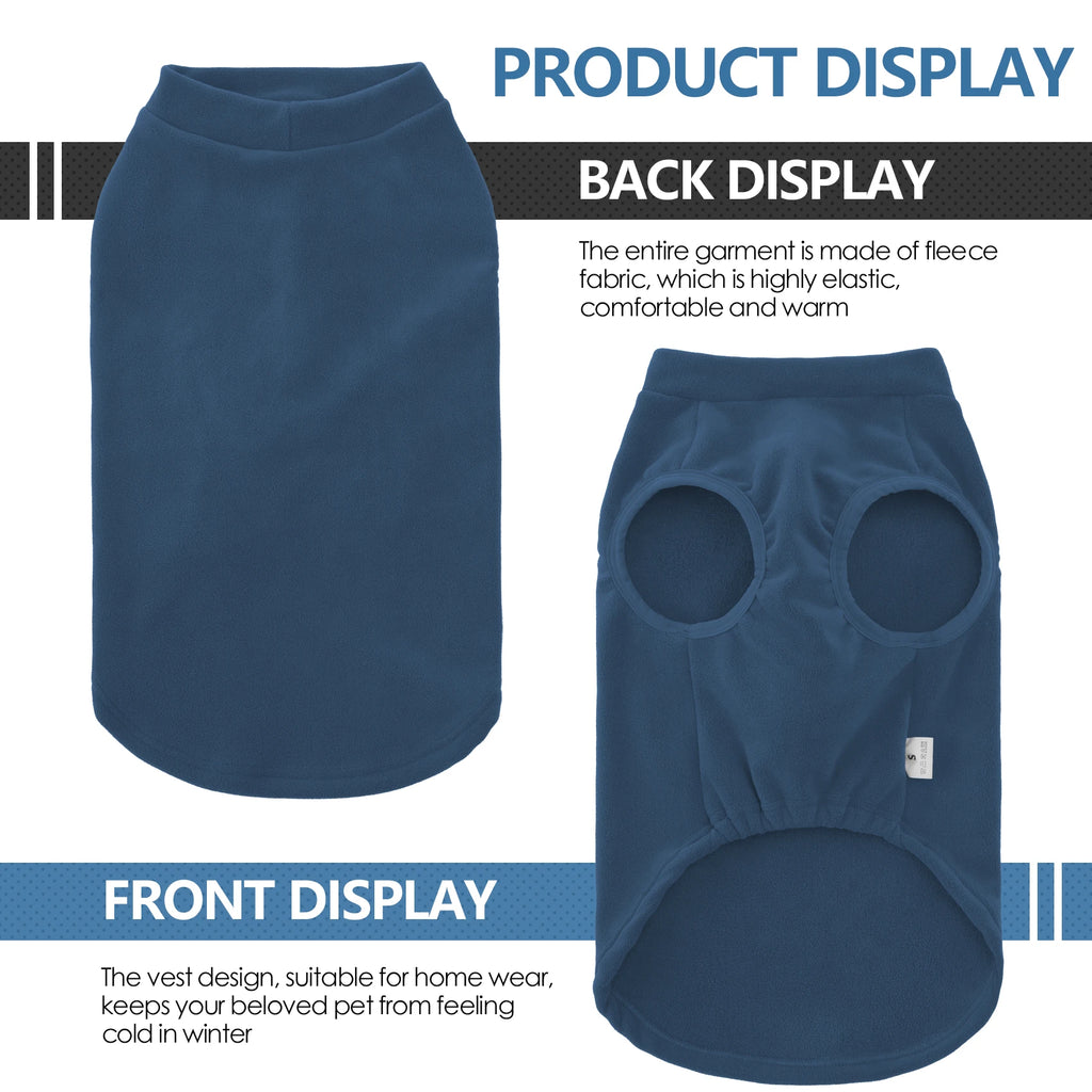 Fleece Dog Sweater,Stretchy Pullover Soft Dog Jacket,Lightweight