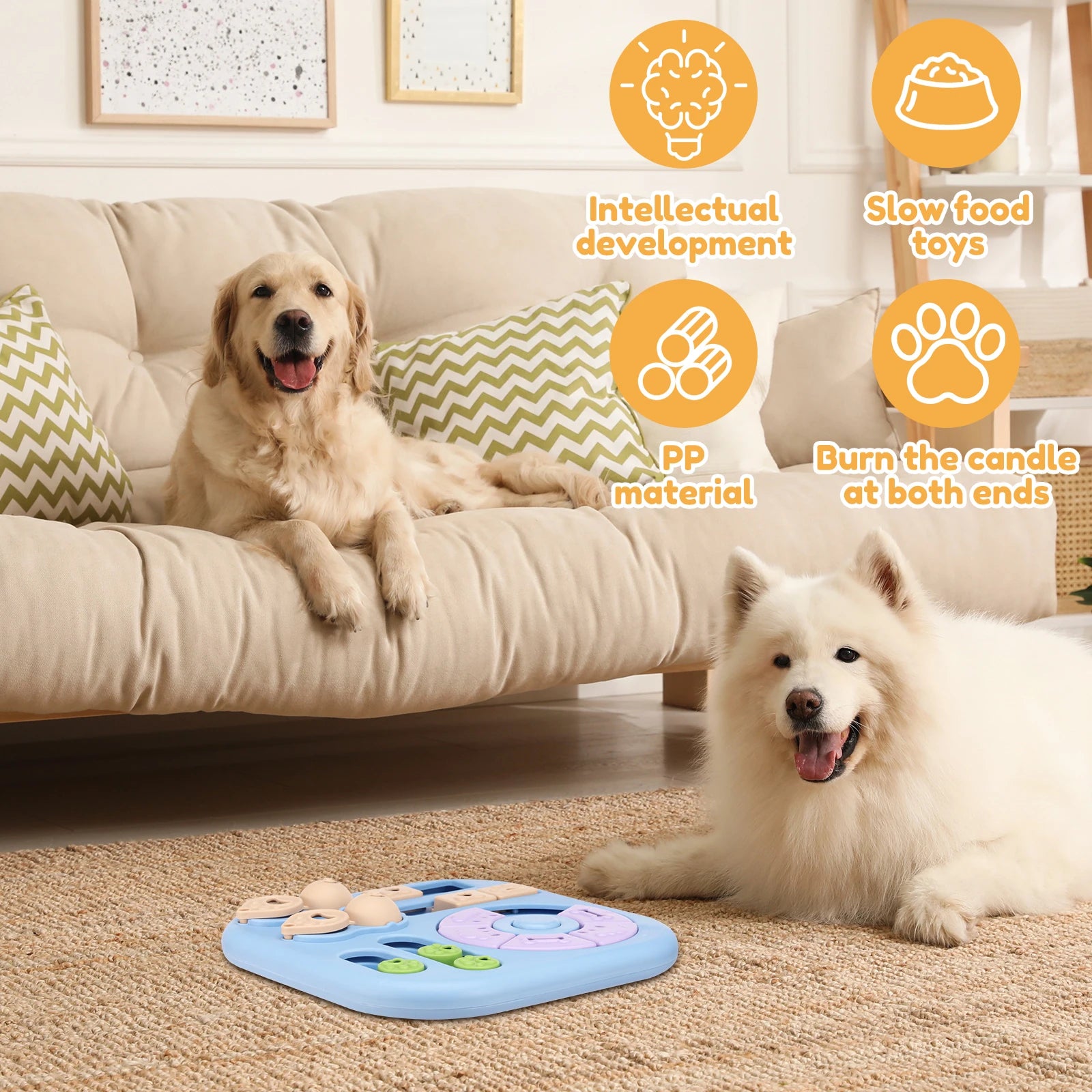 Interactive Dog Puzzle Toys Plastic Treat Dispensing Slow Feeder