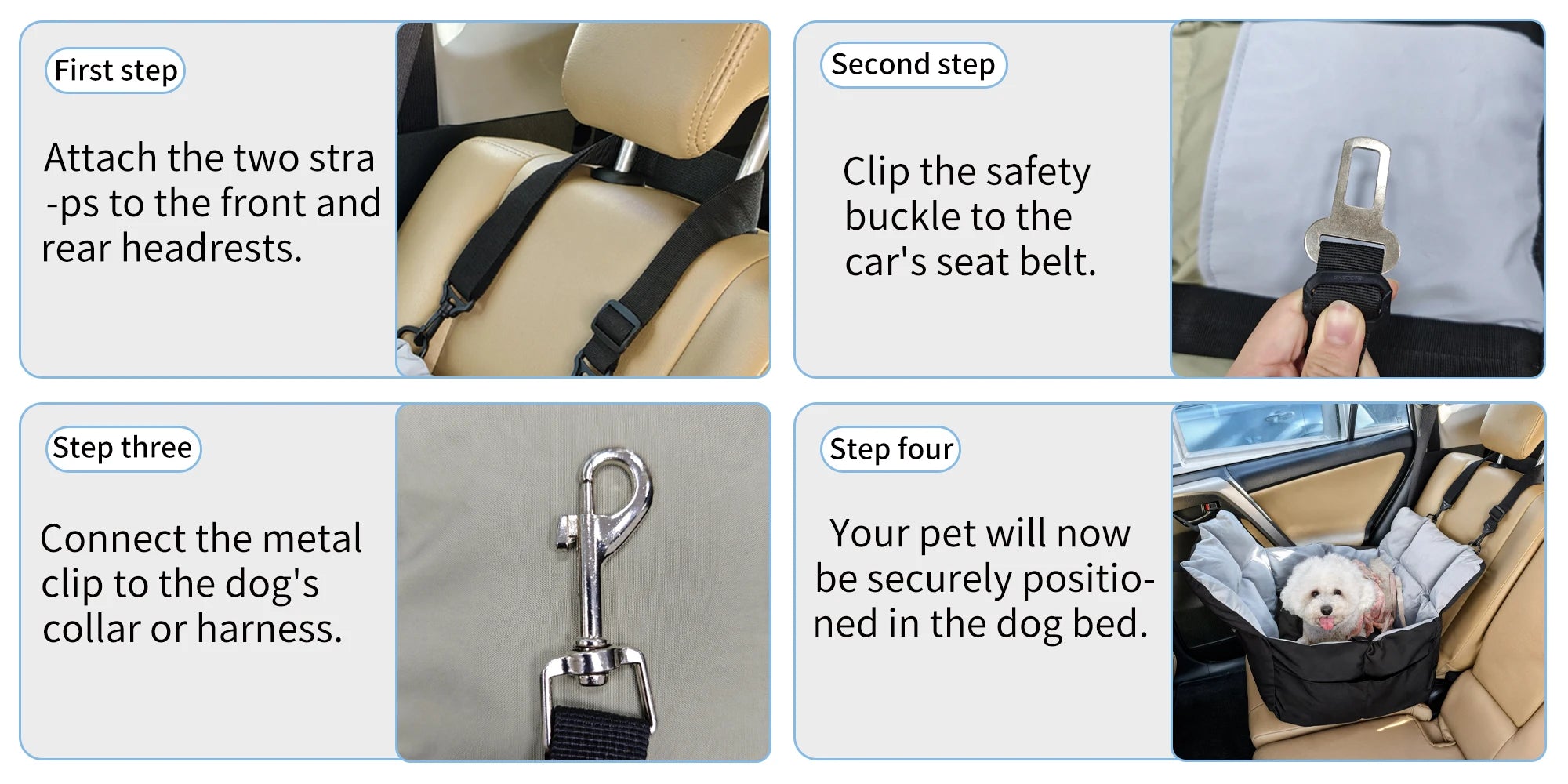 Portable Dog Car Seat Pet Puppy Booster Travel Bed