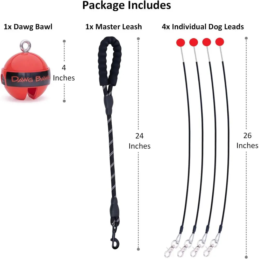 Tangle-Free Multi-Dog Leash for 2-4 Dogs