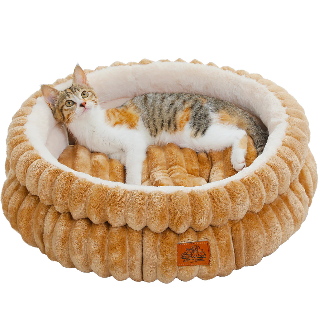 Dog Bed for Medium Dogs Cozy  Bed for Indoor  Washable Round Pet Bed