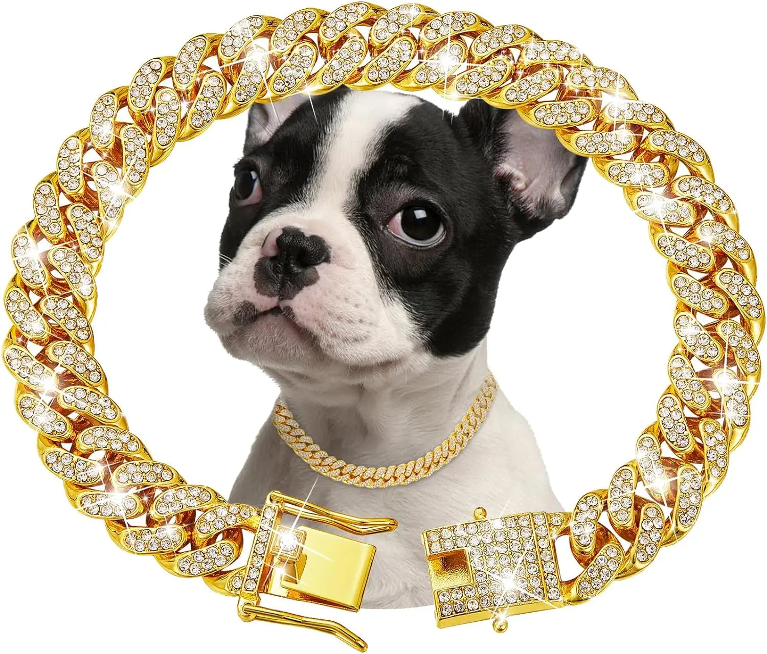 Luxury Gold Pet Metal Chain Collar For Small Medium Large Dogs