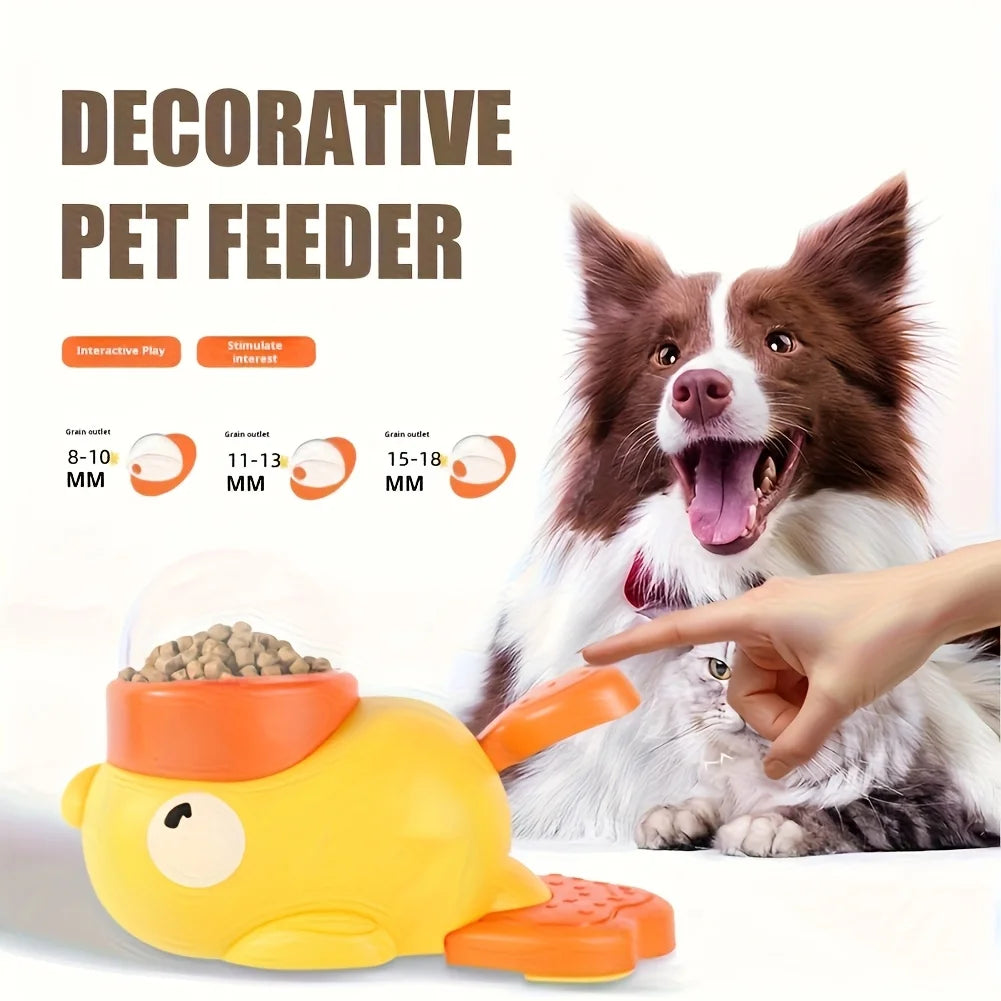 Pet slow food bowl, duck dog snack dispenser, interactive feeder