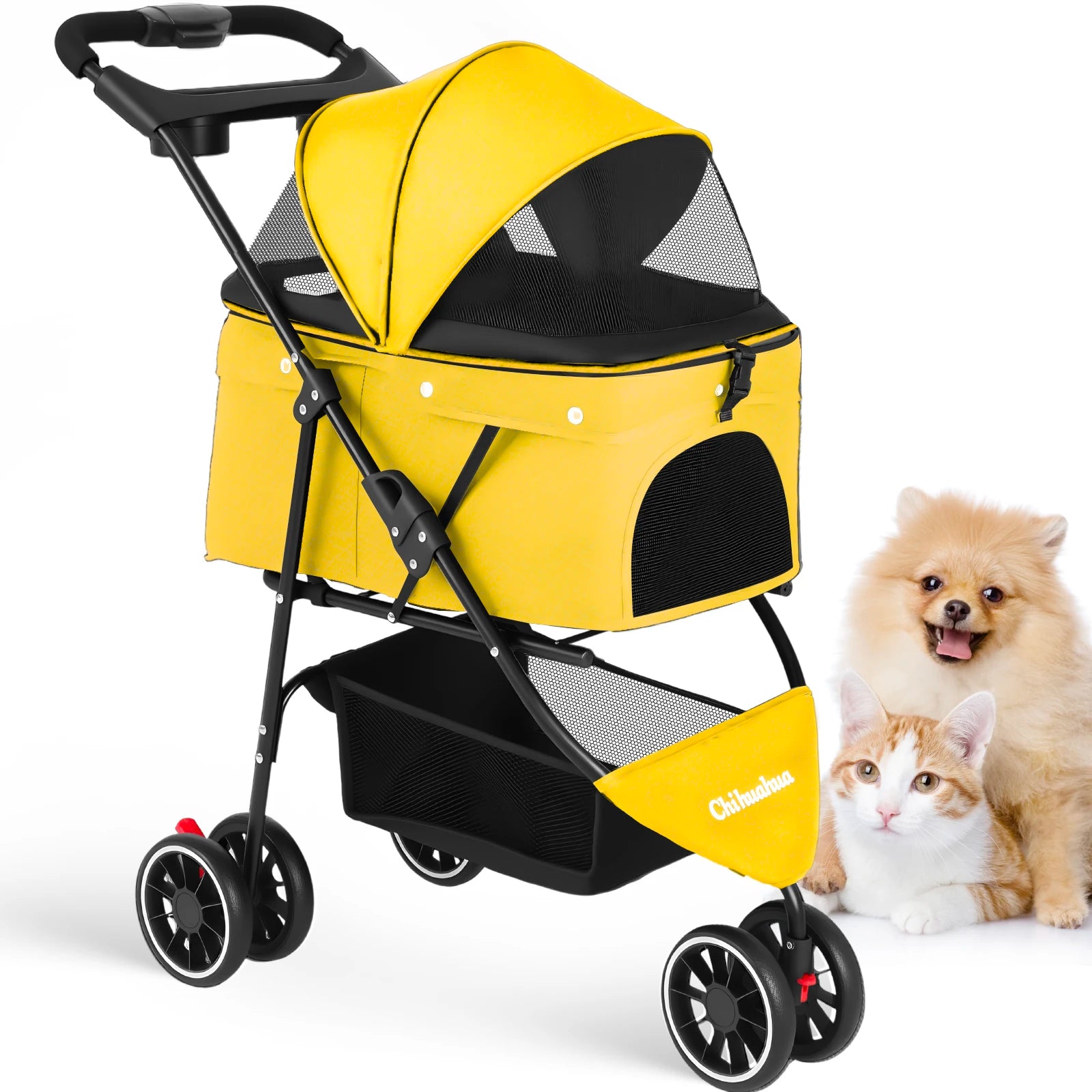Pet Stroller For Small Puppy Dogs & Cats Travel Portable Dog Stroller