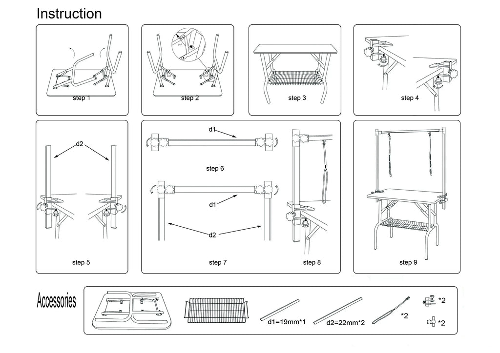 Professional Dog Pet Grooming Adjustable Table Heavy Duty.