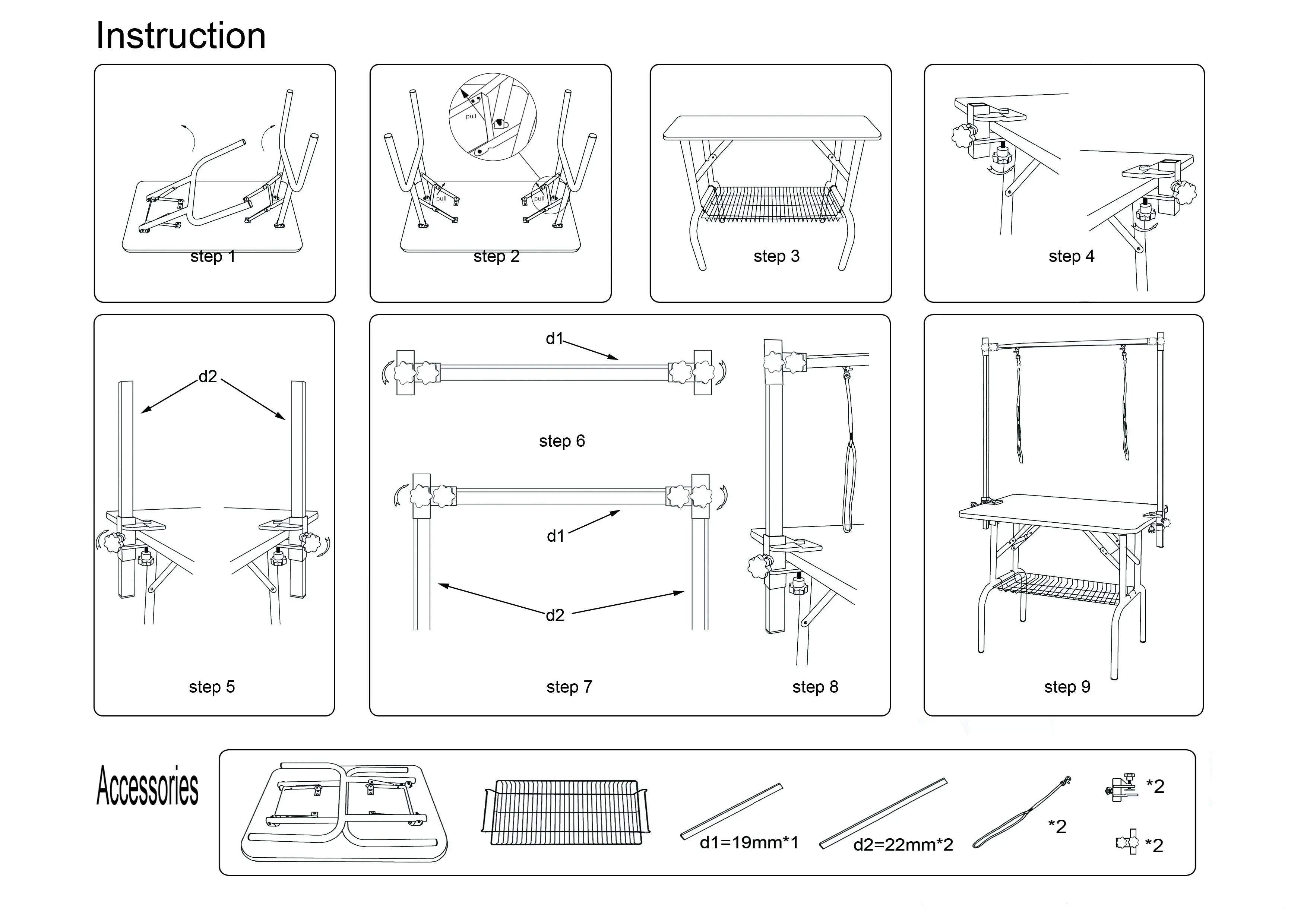 Professional Dog Pet Grooming Adjustable Table Heavy Duty.