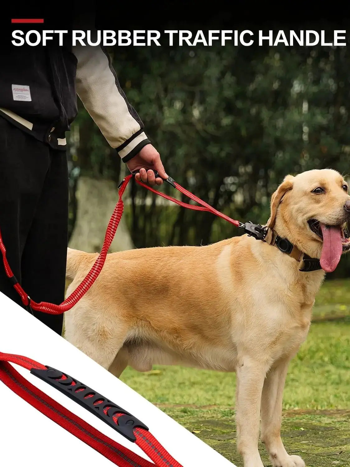 Tactical Shock Absorbing Bungee Dog Leash, 4-6FT