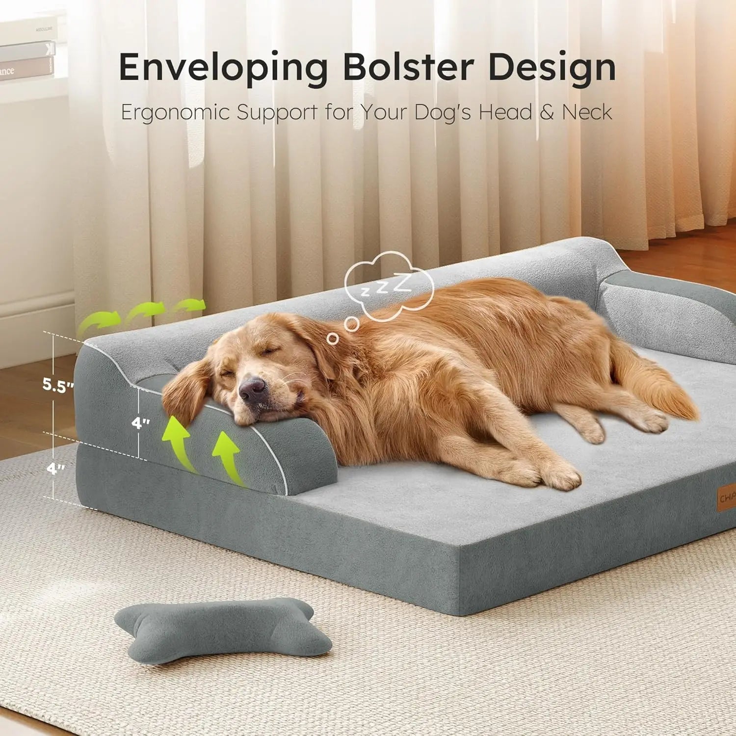 Extra Large Orthopedic Dog Bed with Cooling Memory Foam,