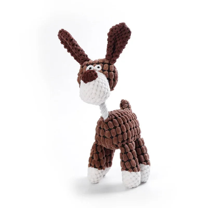 Plush Dog Toy Animals Shape Bite Resistant Squeaky Toys