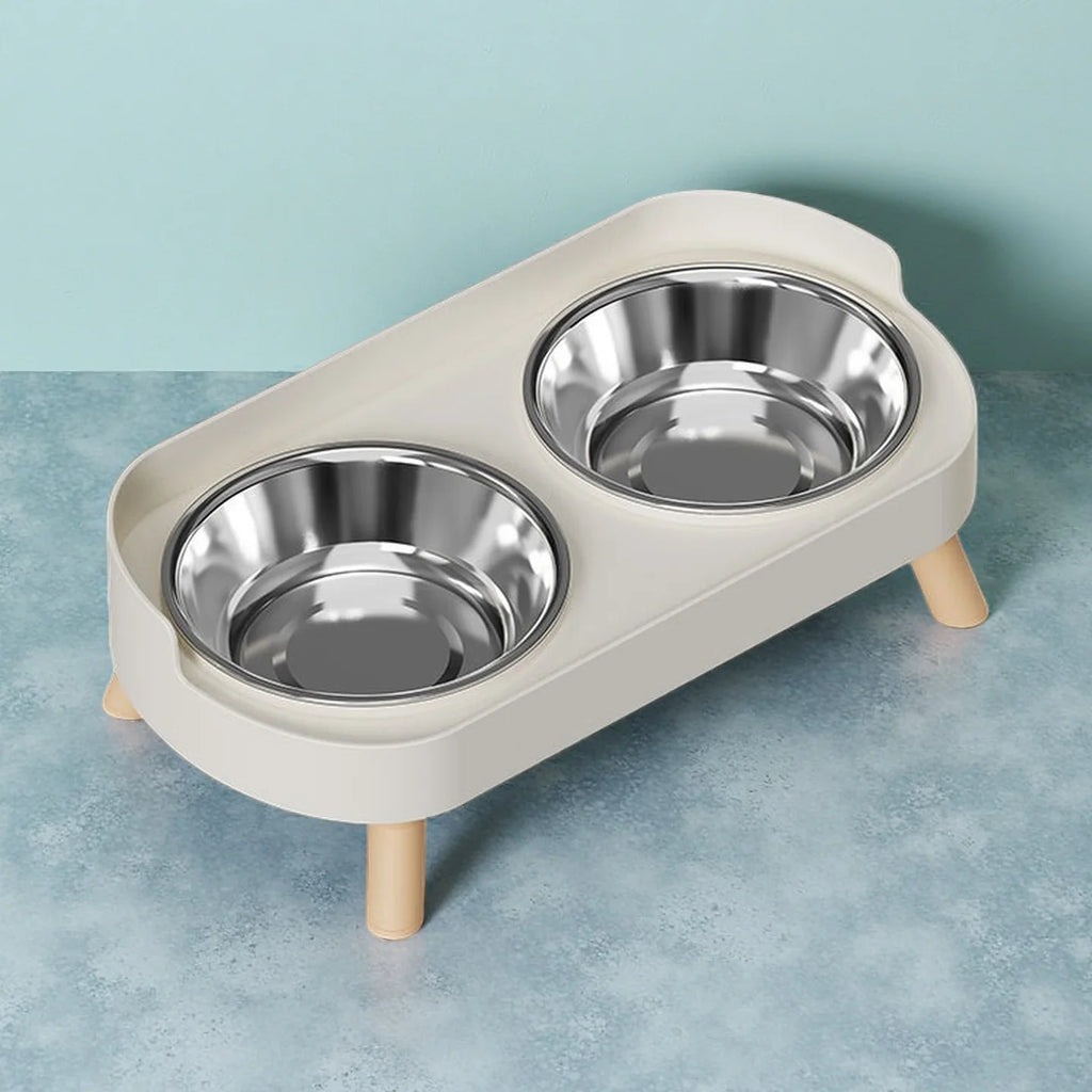 Dopamine Colorful Elevated Pet Feeder: Dual Stainless Steel Bowls