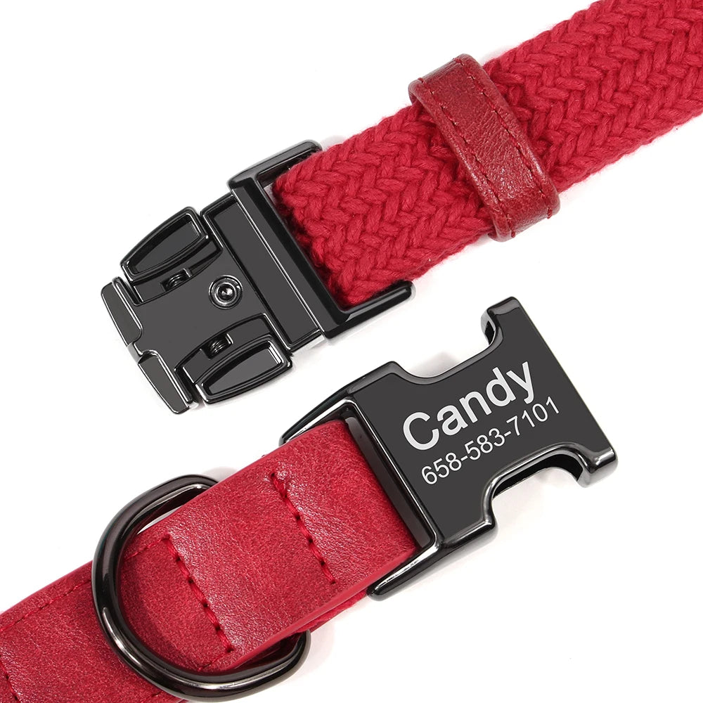 Personalized Nylon Dog Collar Adjustable Dog Collars Custom Pet Name