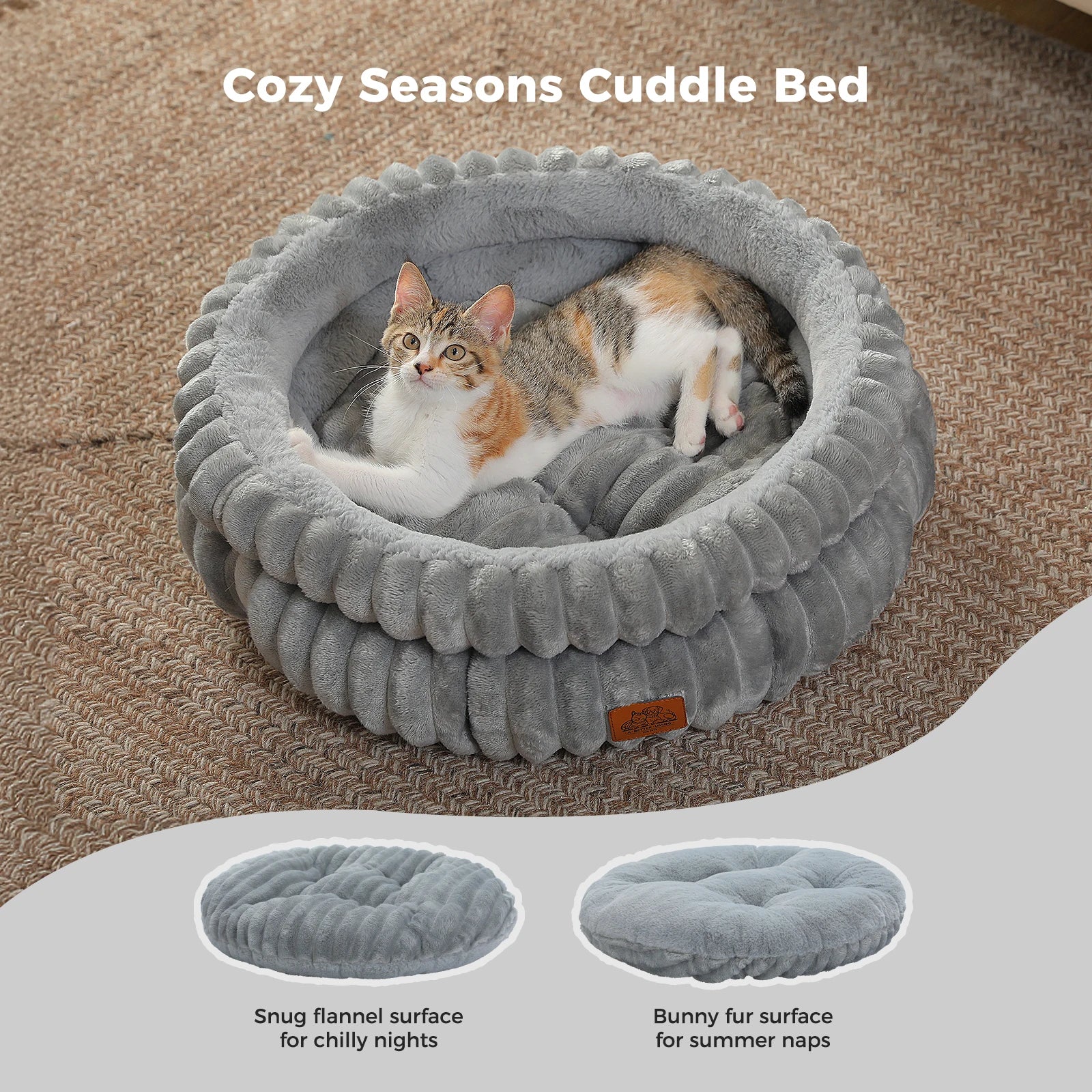 Dog Bed for Medium Dogs Cozy  Bed for Indoor  Washable Round Pet Bed