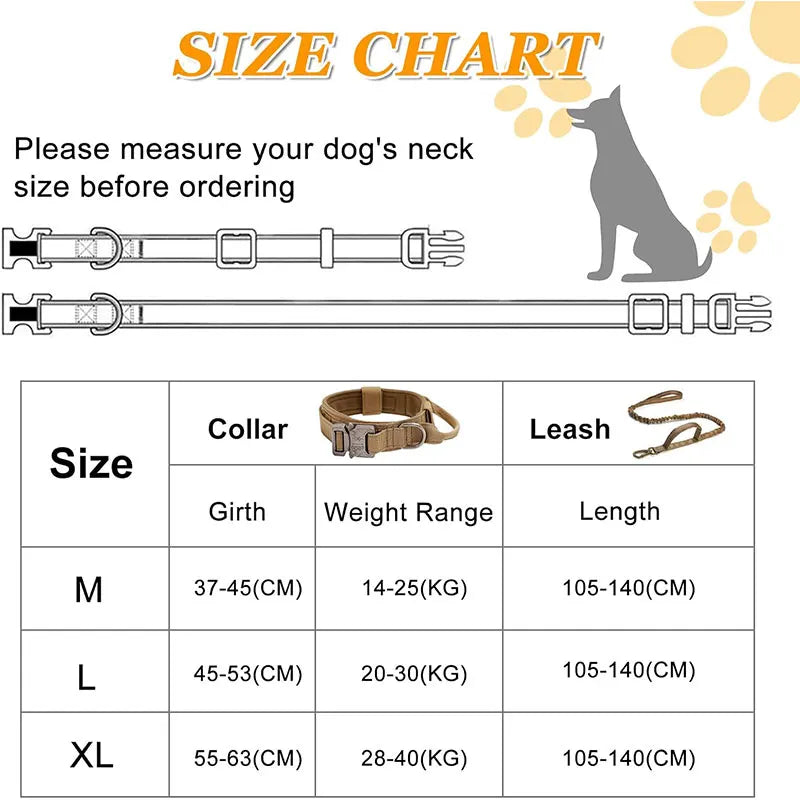 Outdoor Sports Style Tactical Dog Collar For Medium To Large Dogs