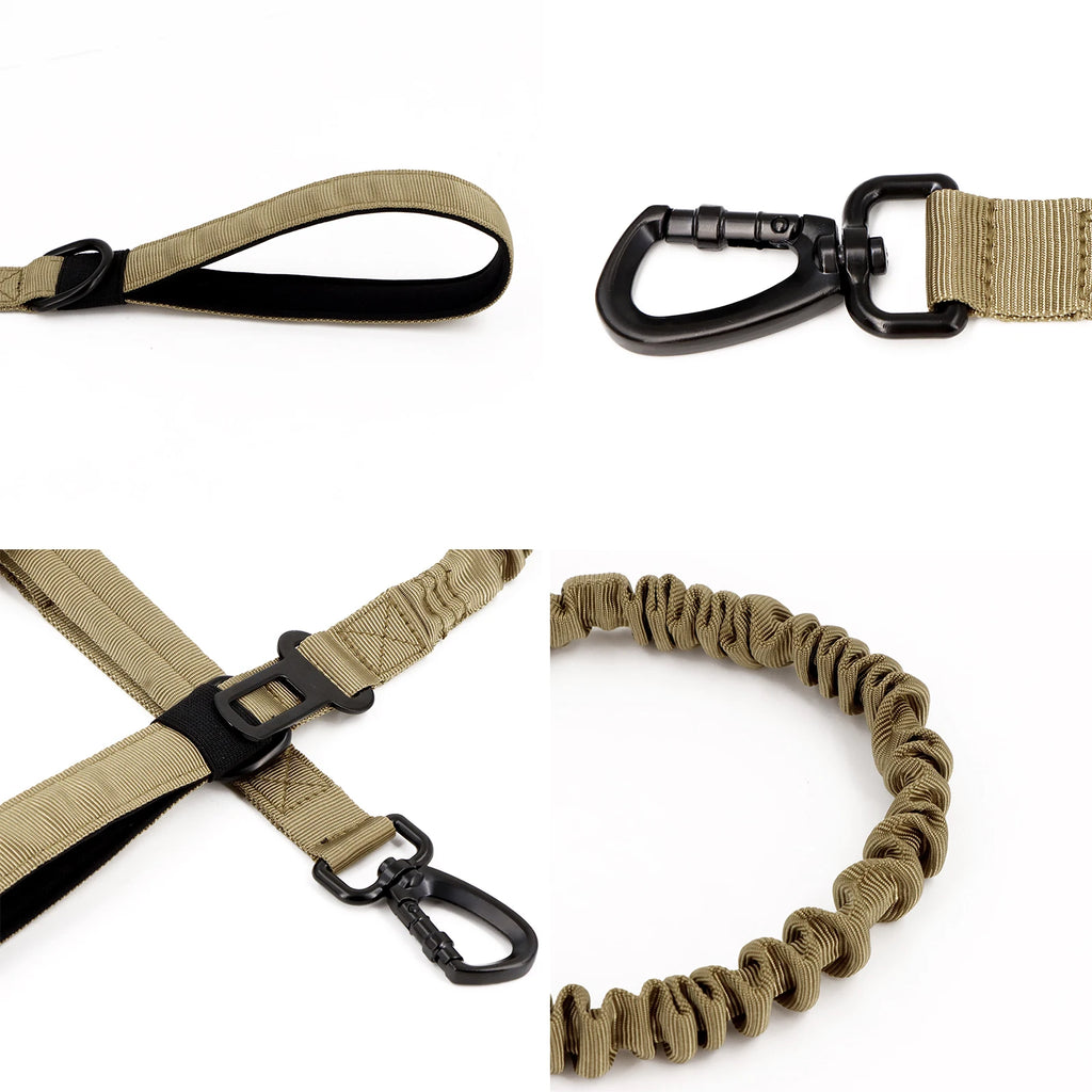 Tactical Dog Harness Collar Leash Pouches For Medium Large Dogs