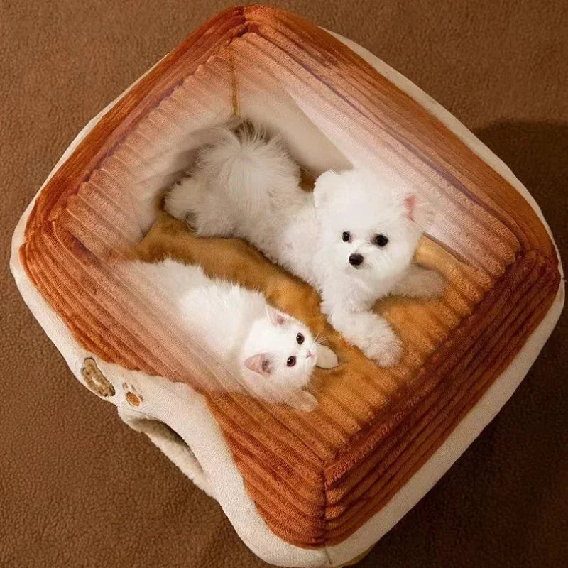 Cute Pet House with Foldable Soft Pet Bed Detachable Washable