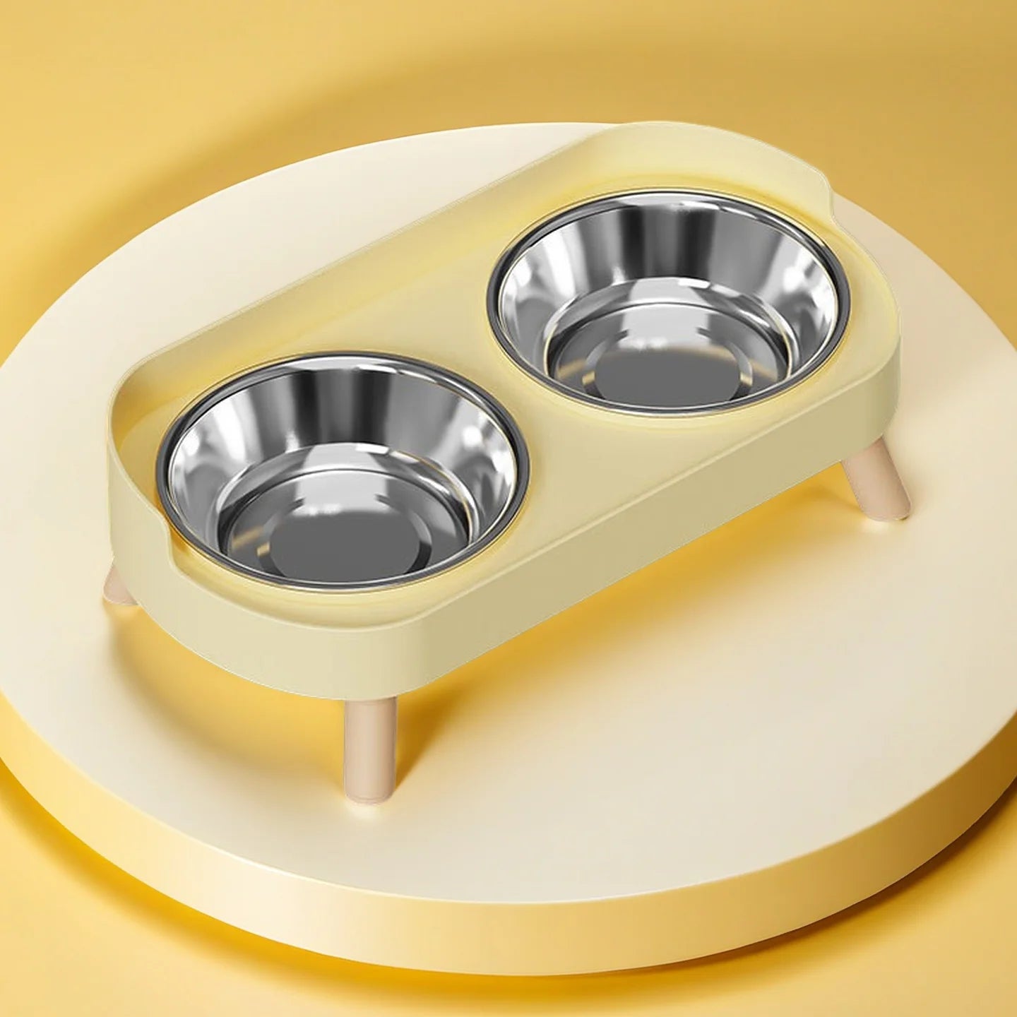 Dopamine Colorful Elevated Pet Feeder: Dual Stainless Steel Bowls