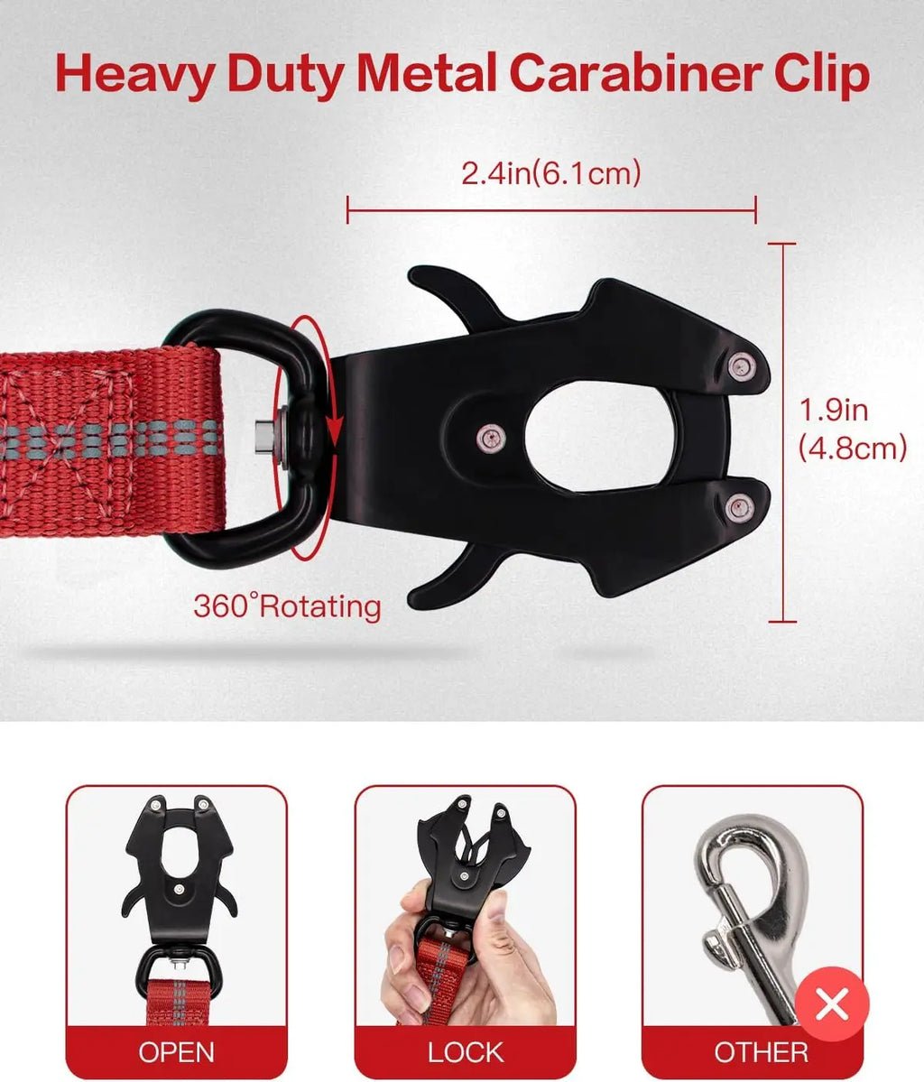 Tactical Shock Absorbing Bungee Dog Leash, 4-6FT