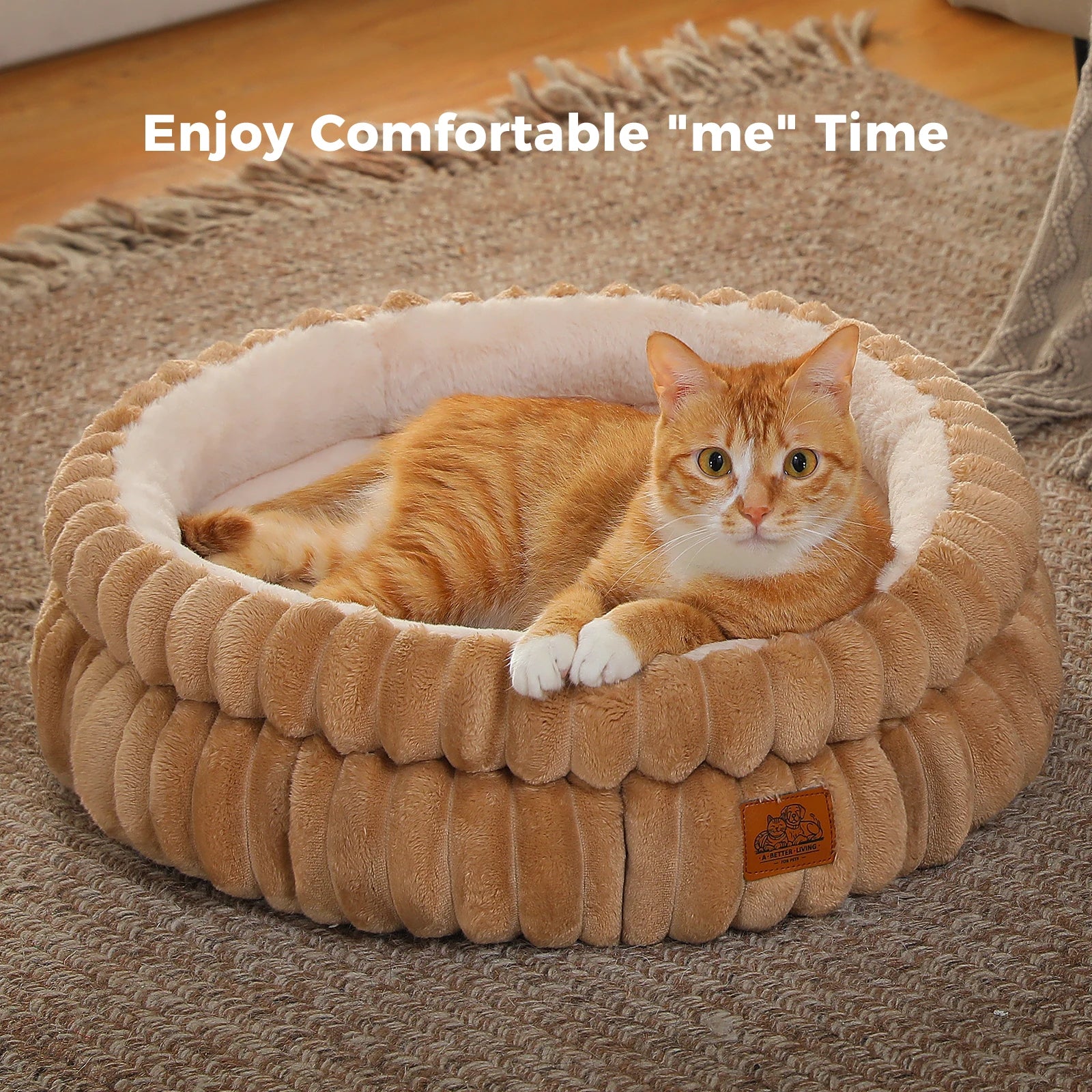 Dog Bed for Medium Dogs Cozy  Bed for Indoor  Washable Round Pet Bed