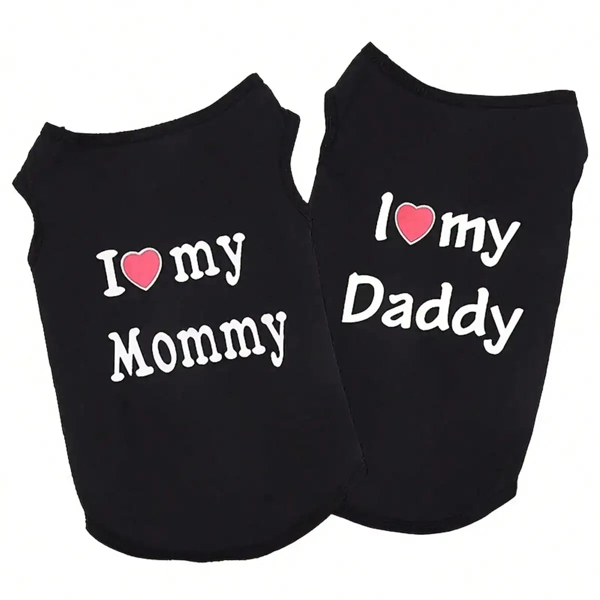 Dog Vest, "I Love My Daddy, Mommy" Puppy T-Shirt, Summer Sleeveless Vest