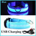 USB Rechargeable Luminous Collar Adjustable Led Glowing Dog Collar