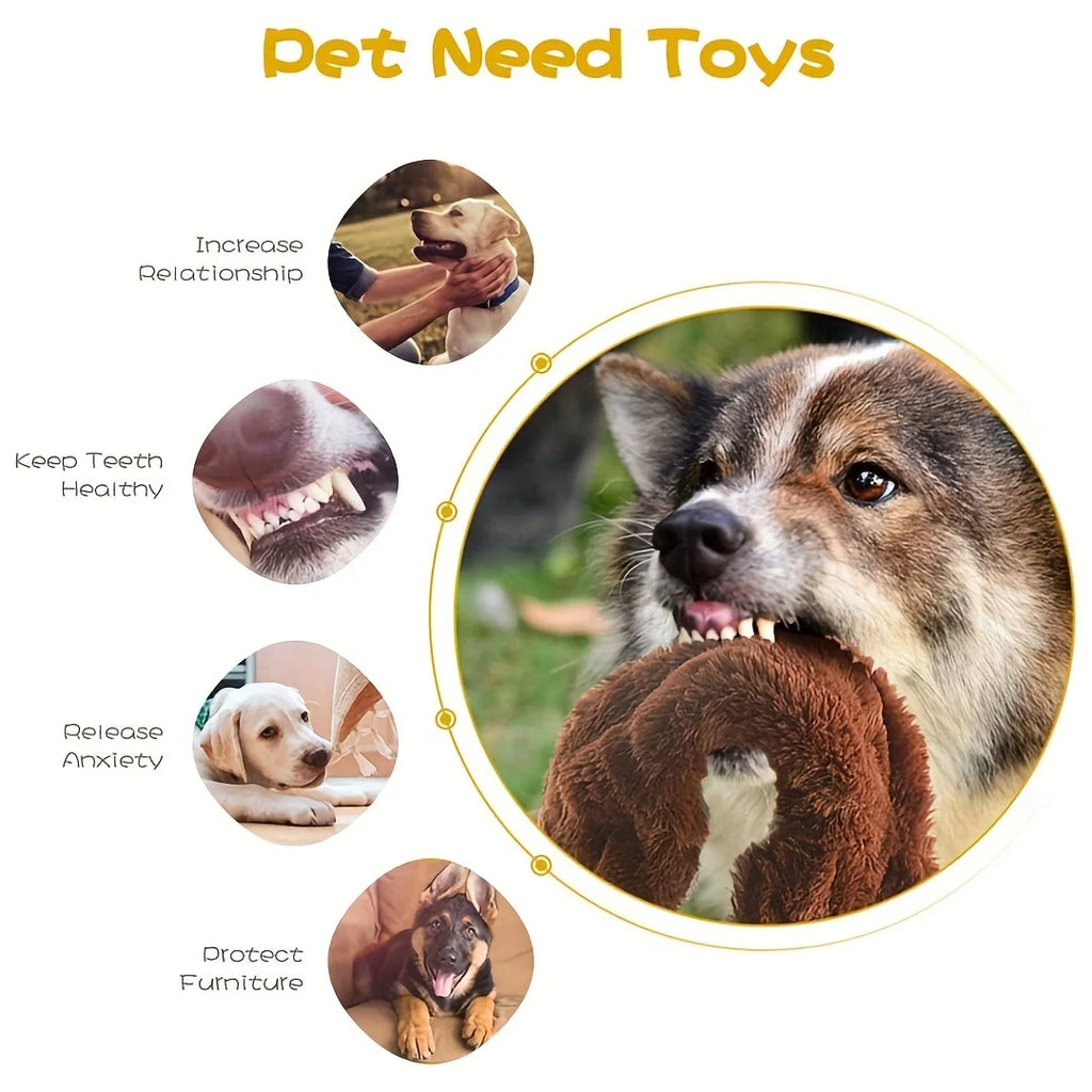 Squeaky Plush Dog Toy - Durable Chew for Small to Large Breeds