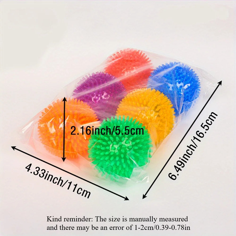 6pcs Dog Toy Balls, BPA Free Non-Toxic Plastic, Durable Spikey