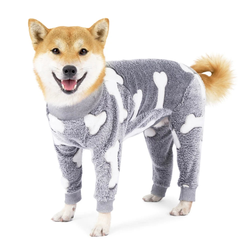 Winter Dog Jumpsuit Warm Fleece Puppy Dog Pajamas