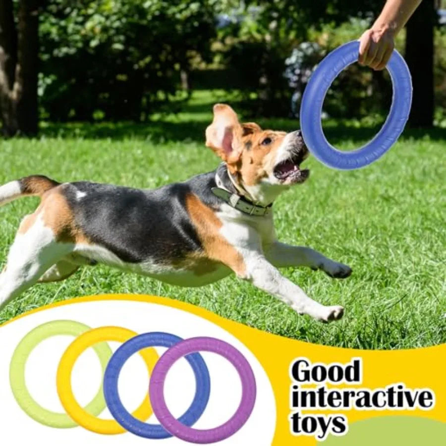 4 Pcs Dog Rings Toy Dog Training Ring Outdoor Flying Discs.