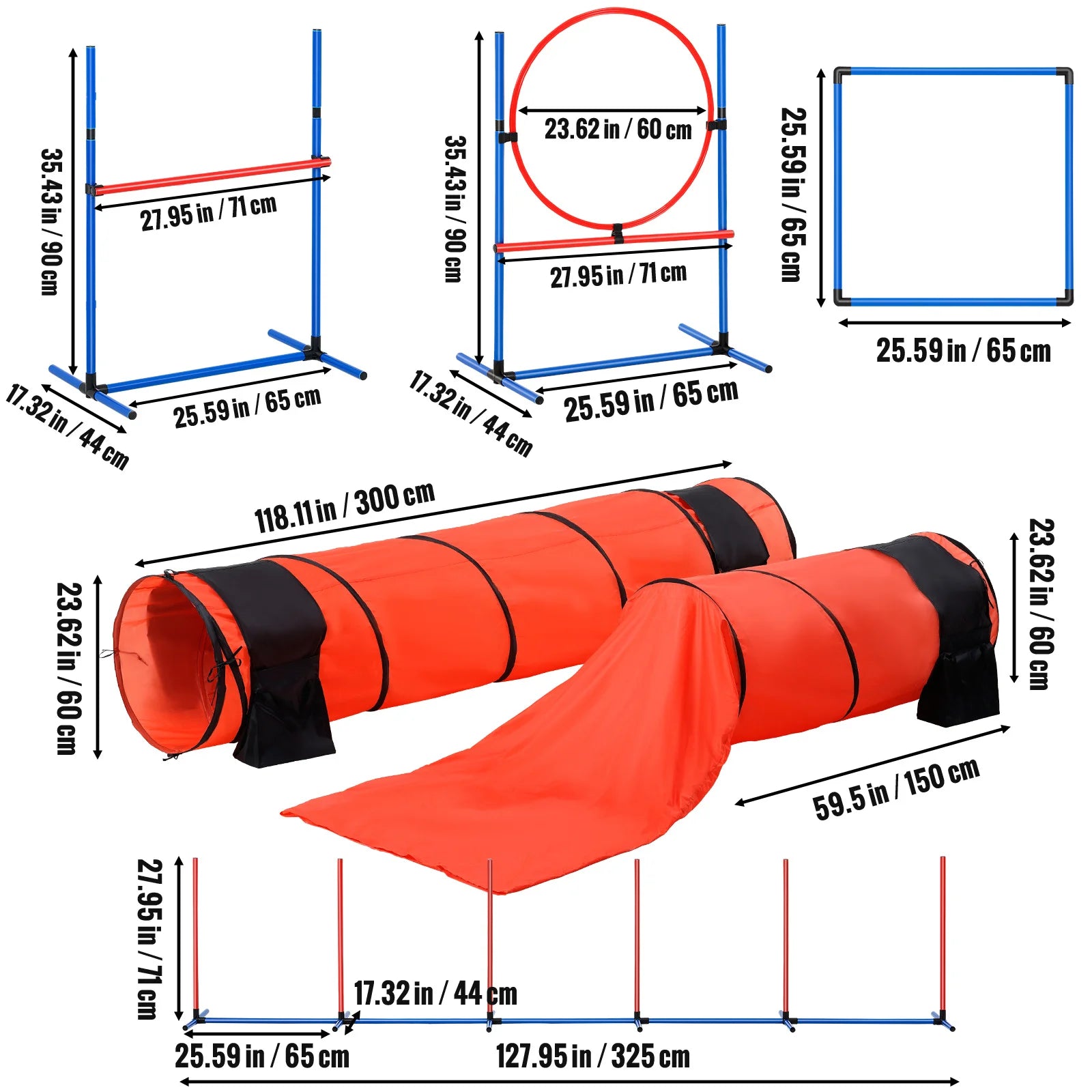 Dog Agility Training Equipment 4 PCS/5 PCS/7 PCS Set