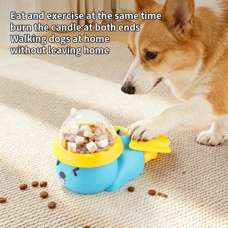 Cute Bear Plane Pet Food-dispensing Toy - Press Rotate Design