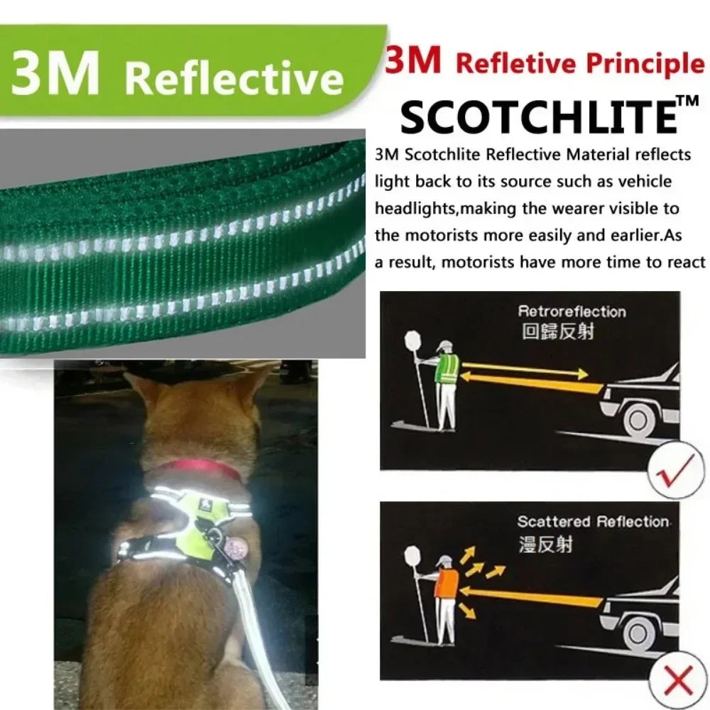 Pet Dog Harness Reflective Adjustable Breathable Vest Chest Strap