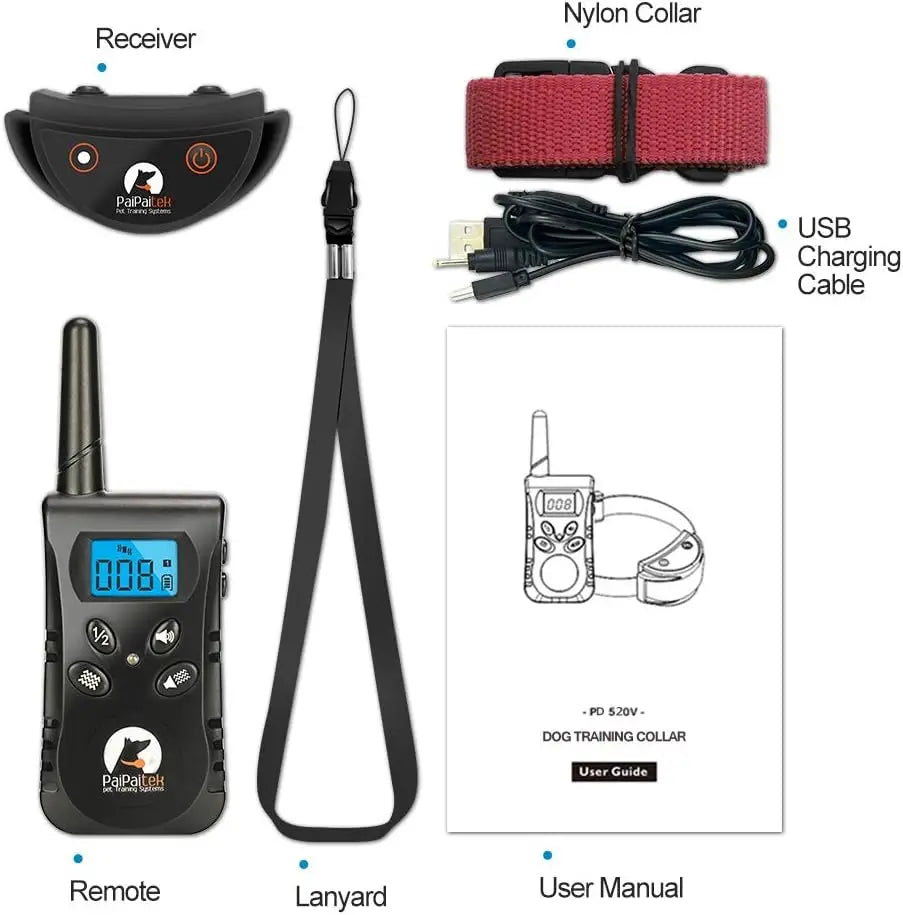 No Shock Dog Training Collar with Remote,1600ft Rechargeable