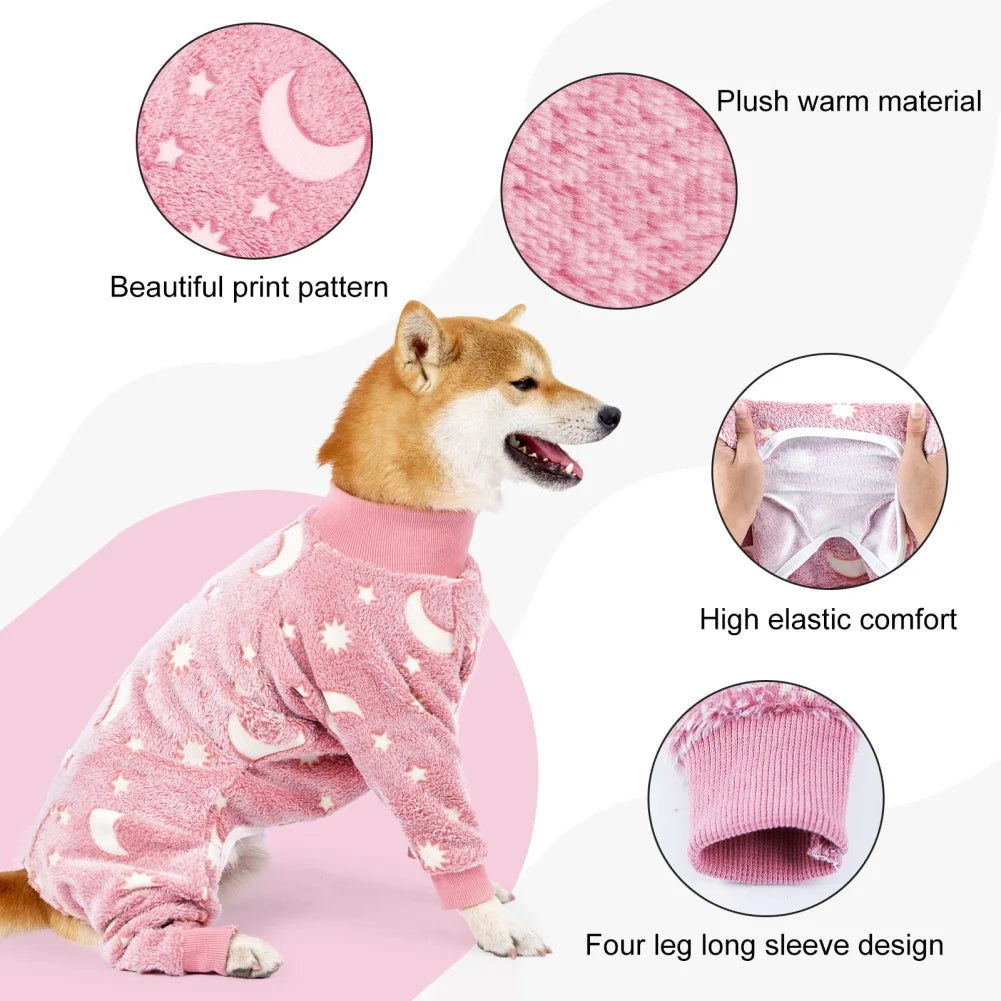 Winter Dog Jumpsuit Warm Fleece Puppy Dog Pajamas