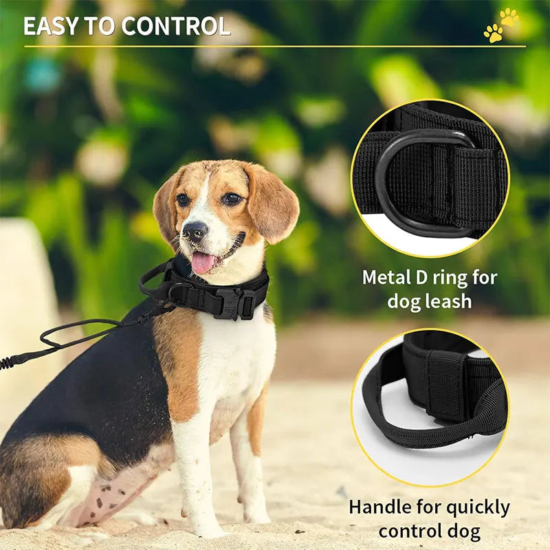 Outdoor Sports Style Tactical Dog Collar For Medium To Large Dogs