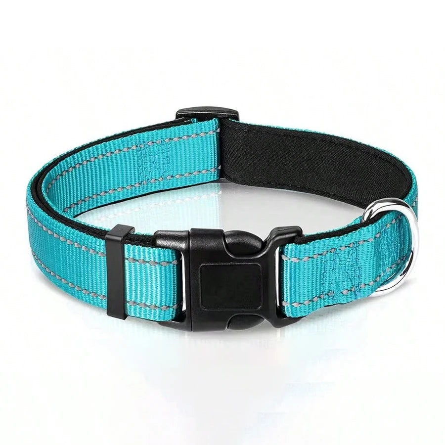 Reflective Dog Collar Soft Padded Breathable Safety Stripes