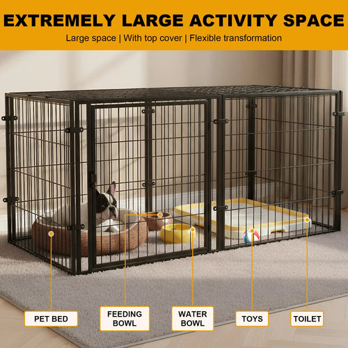 48 Inch Kennel Cage Easy Assemble Heavy Duty Wire Dog Crates with Door