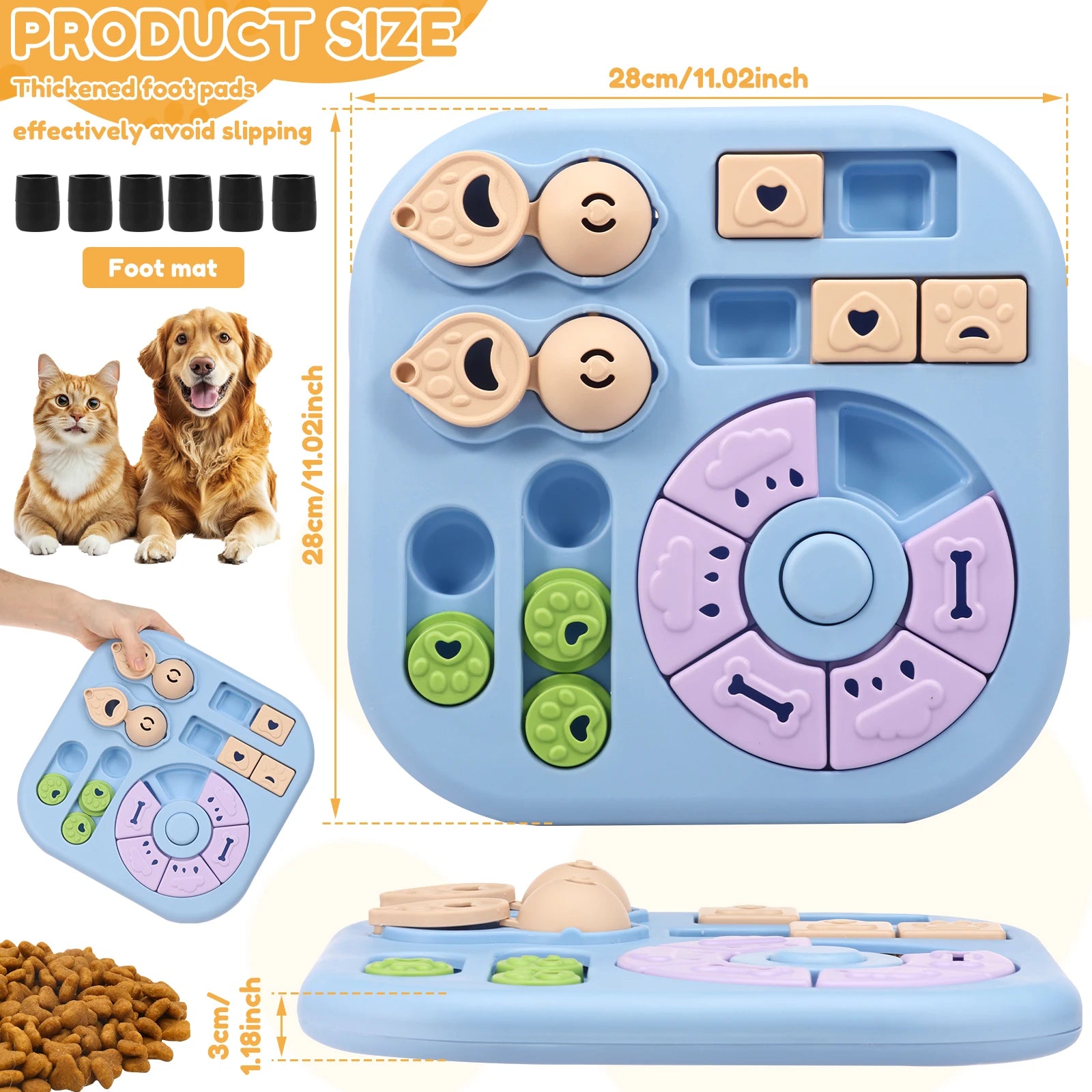 Interactive Dog Puzzle Toys Plastic Treat Dispensing Slow Feeder