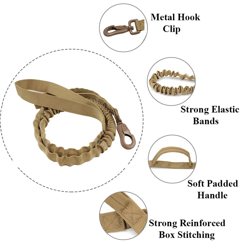 Military Adjustable Leash Quick Release Elastic Rope.