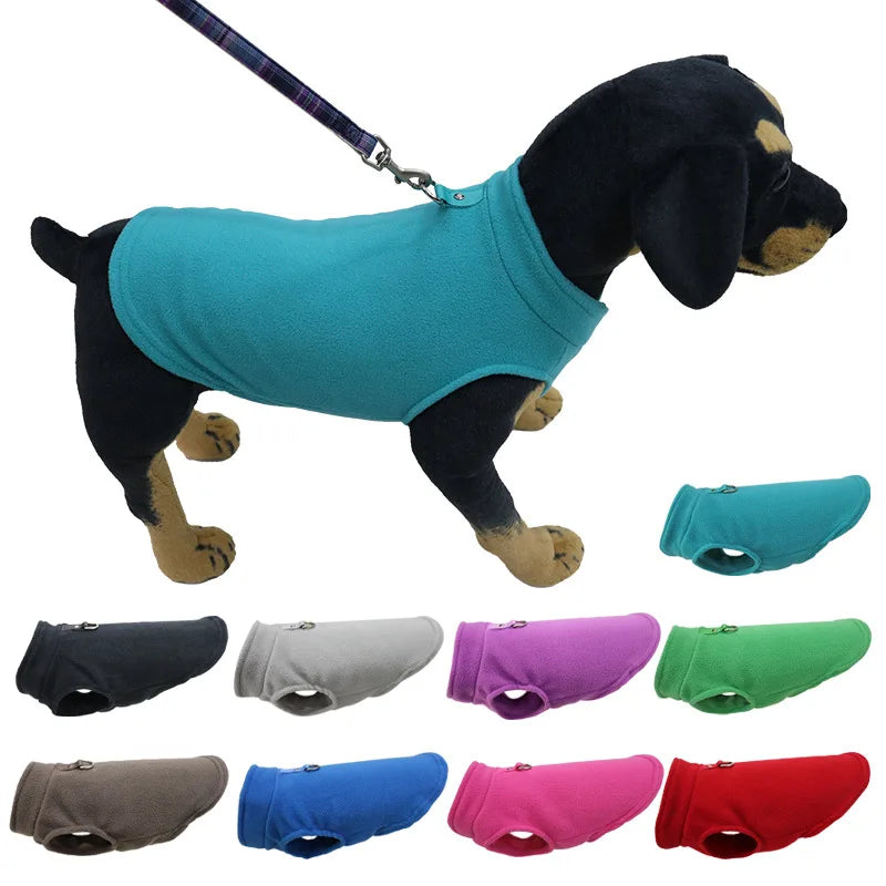 Warm Fleece Dogs Clothes Pet Dog Jacket Vest With D-Ring For Small Dog