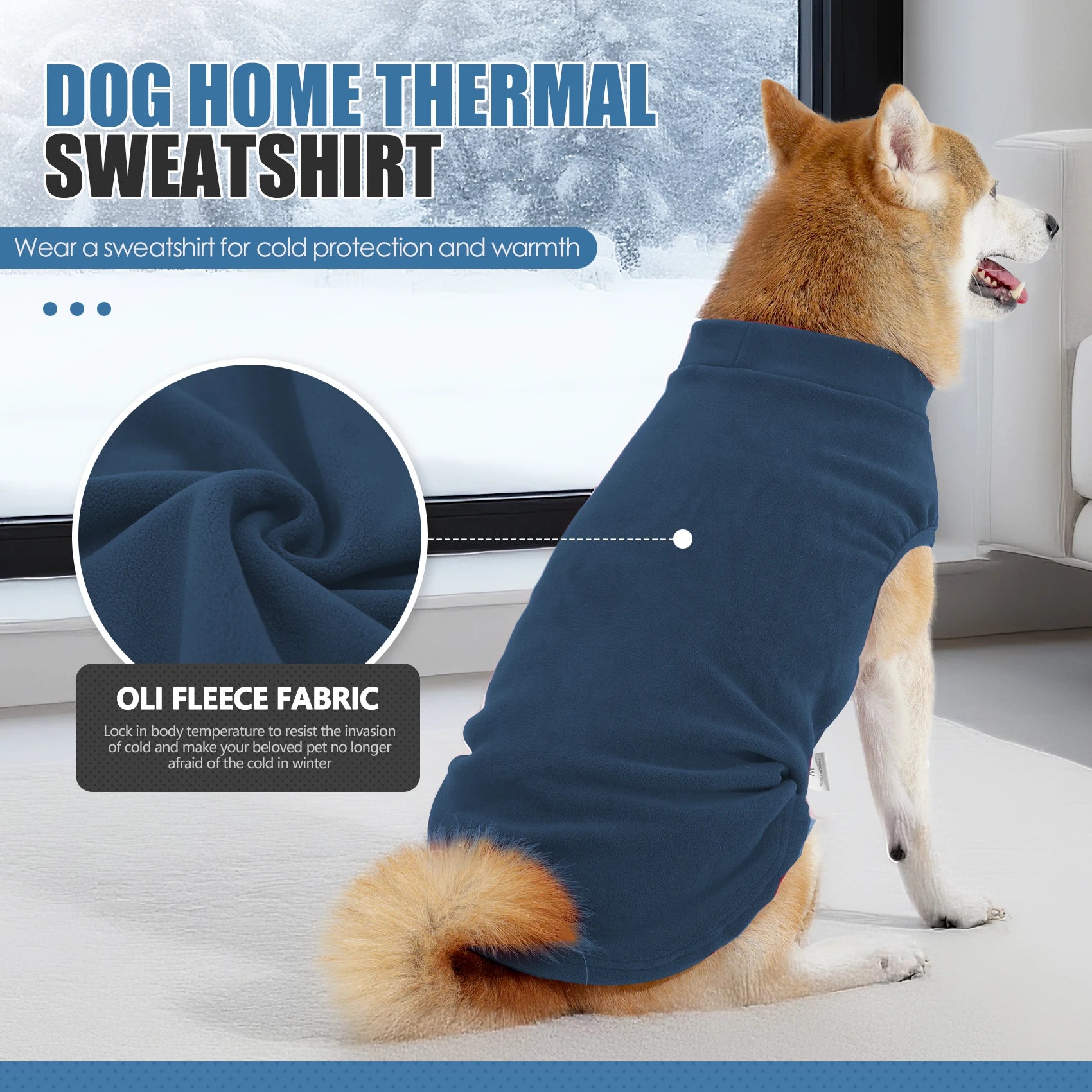 Fleece Dog Sweater,Stretchy Pullover Soft Dog Jacket,Lightweight