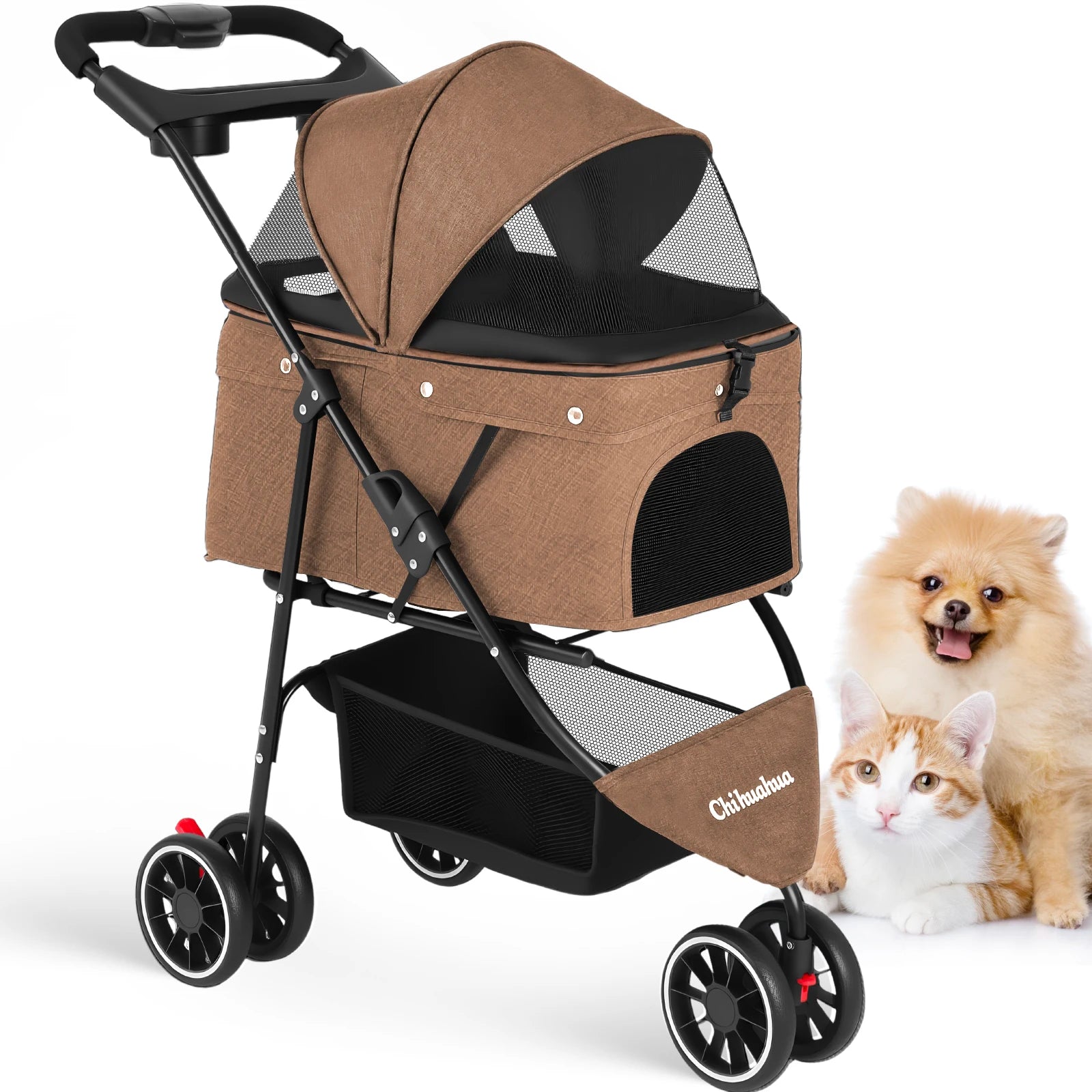 Pet Stroller For Small Puppy Dogs & Cats Travel Portable Dog Stroller