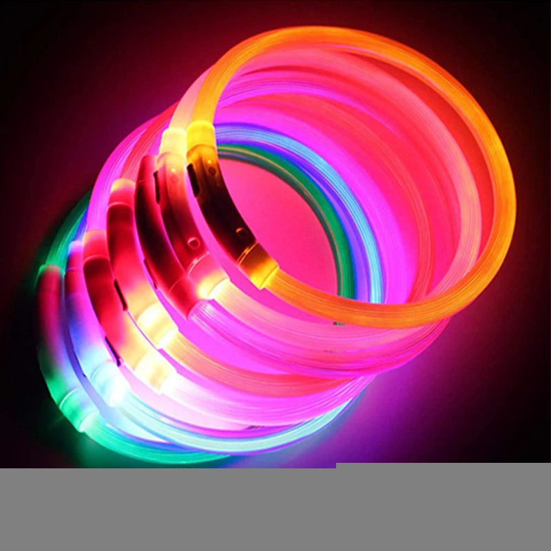 USB Rechargeable Luminous Collar Adjustable Led Glowing Dog Collar