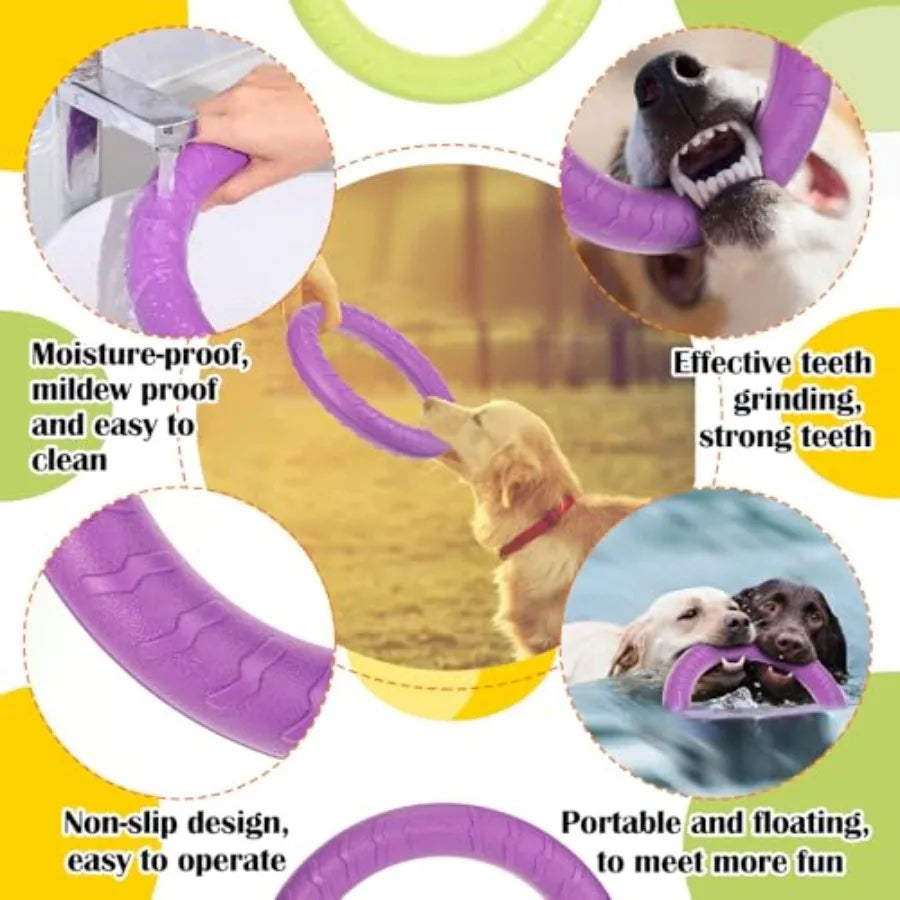 4 Pcs Dog Rings Toy Dog Training Ring Outdoor Flying Discs.