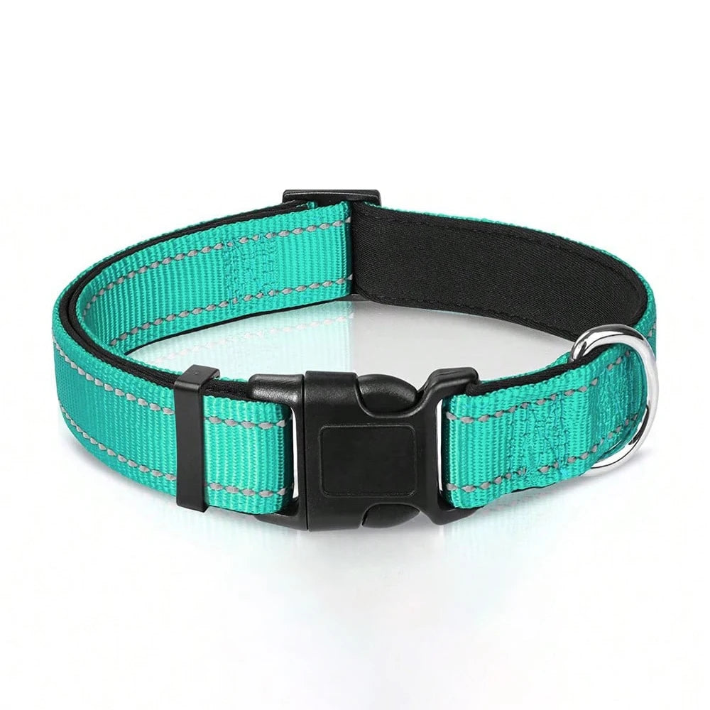Reflective Dog Collar Soft Padded Breathable Safety Stripes