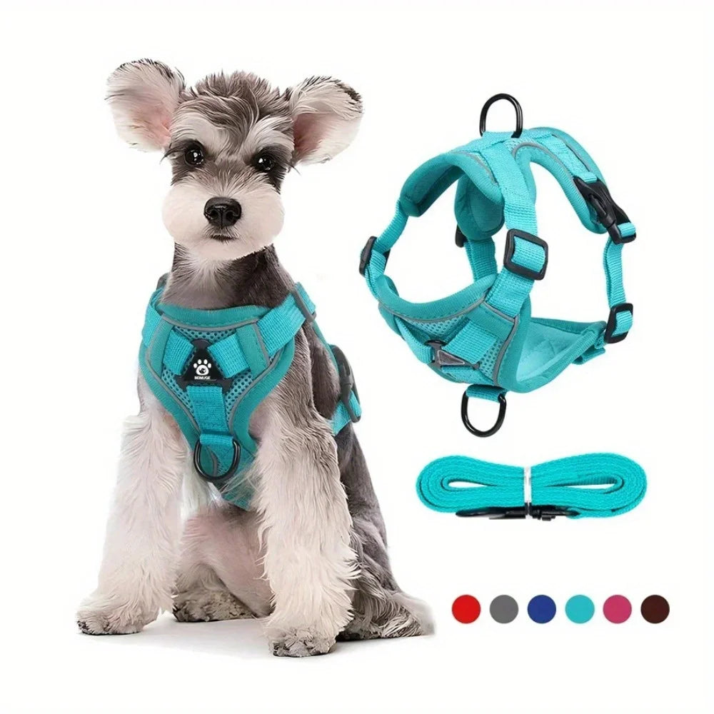 No Pull Dog Harness and Leash Set Adjustable Pet Harness Vest.