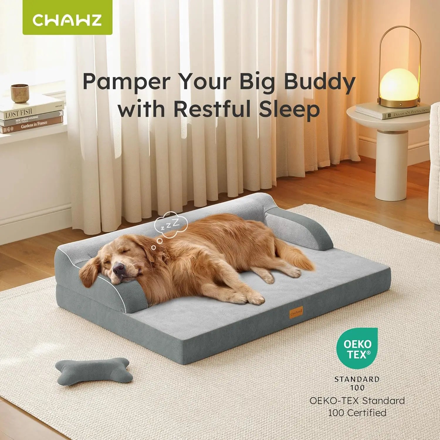 Extra Large Orthopedic Dog Bed with Cooling Memory Foam,